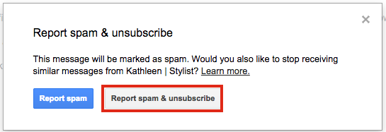 Report spam and unsubscribe